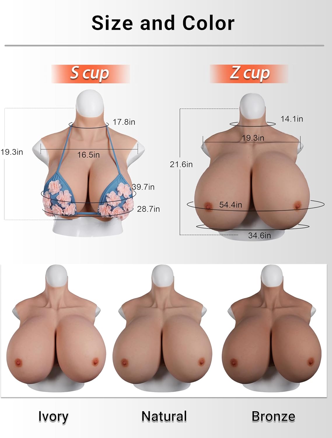 Oil-Free Air-fill Silicone Breastplate Bigger Float Point Fake Breast forms S/Z plus Cup for Transgender