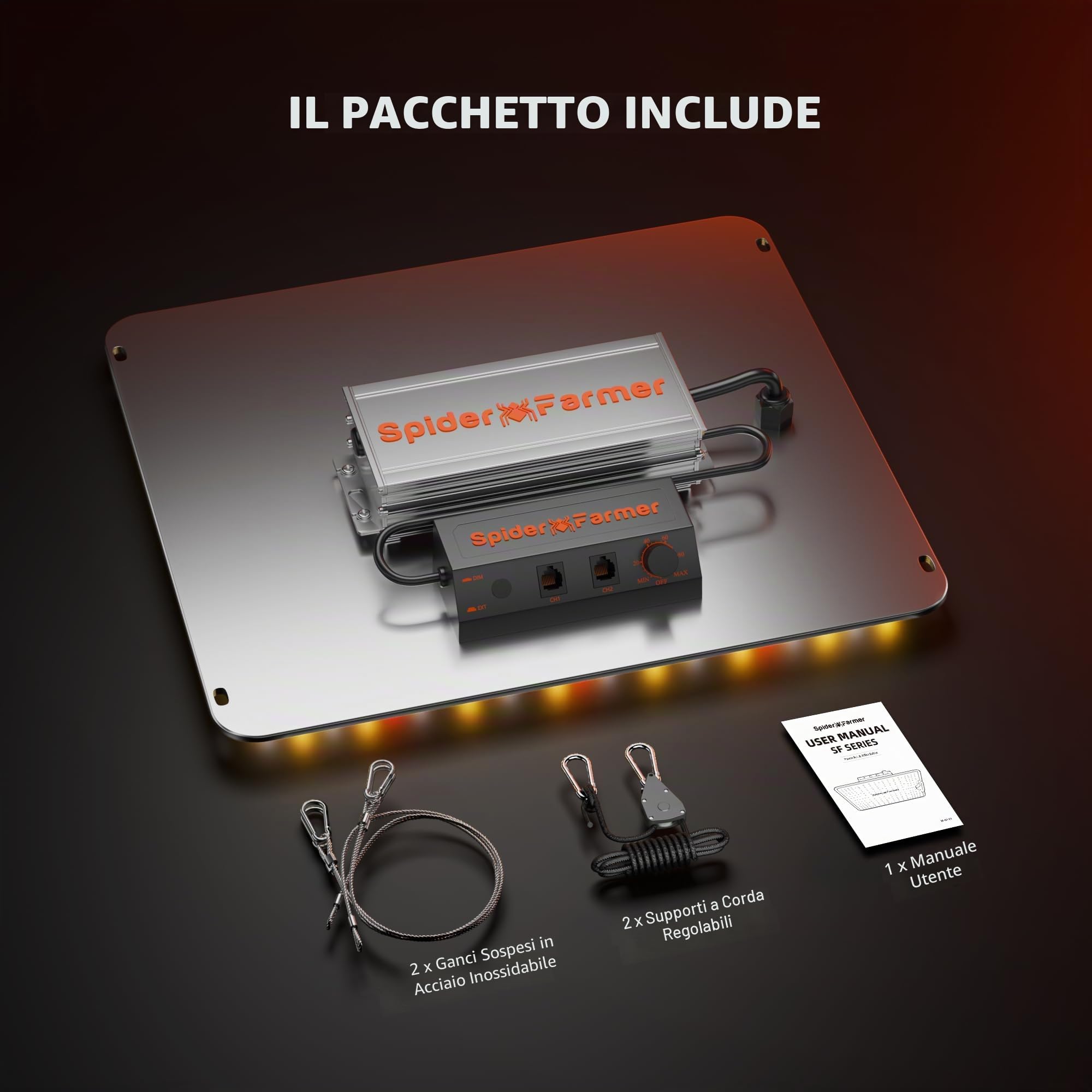 Spider Farmer SF1000 100W Lampada per Piante da Interno, LED Migliorate Dimmerabili a Spettro Completo, Elevato PPFD, Penetrazione Luminosa Semenzali Verdure Fiori, Tende Coltivazione 60x60/90x90cm