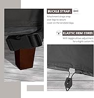 Vista 5 de ULTCOVER Funda para mesa auxiliar de patio, impermeable, rectangular, para exteriores, pequeña, 36 x 22 x 18 pulgadas, color negro