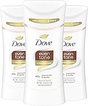 Dove Antiperspirant Deodorant Stick Even Tone Shea Butter & Vanilla Pack of 3 for 48h Odor and Sweat Protection & Skin Restoration, with Niacinamide & Visible Results in 3 Weeks, 2.6 oz