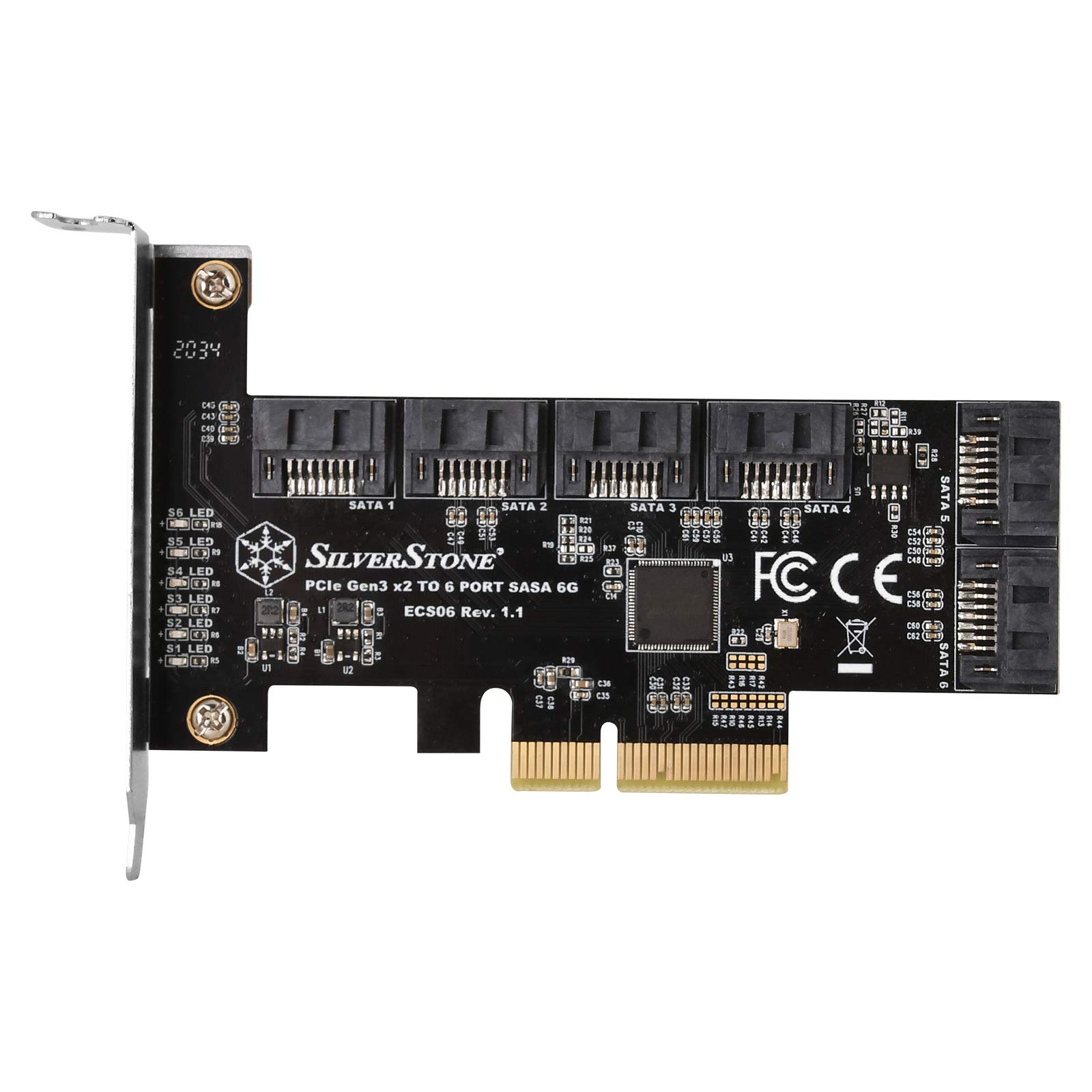 Amazon | Silver Stone ECS06 6ポートSATA Gen3 (6Gbps) 非RAID PCI