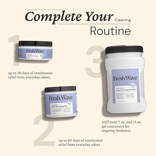 Vista 35 de Fresh Wave - Gel eliminador de olores limón, 15 onzas, absorbedor de olores para el hogar, alivio más seguro del olor, natural, a base de plantas