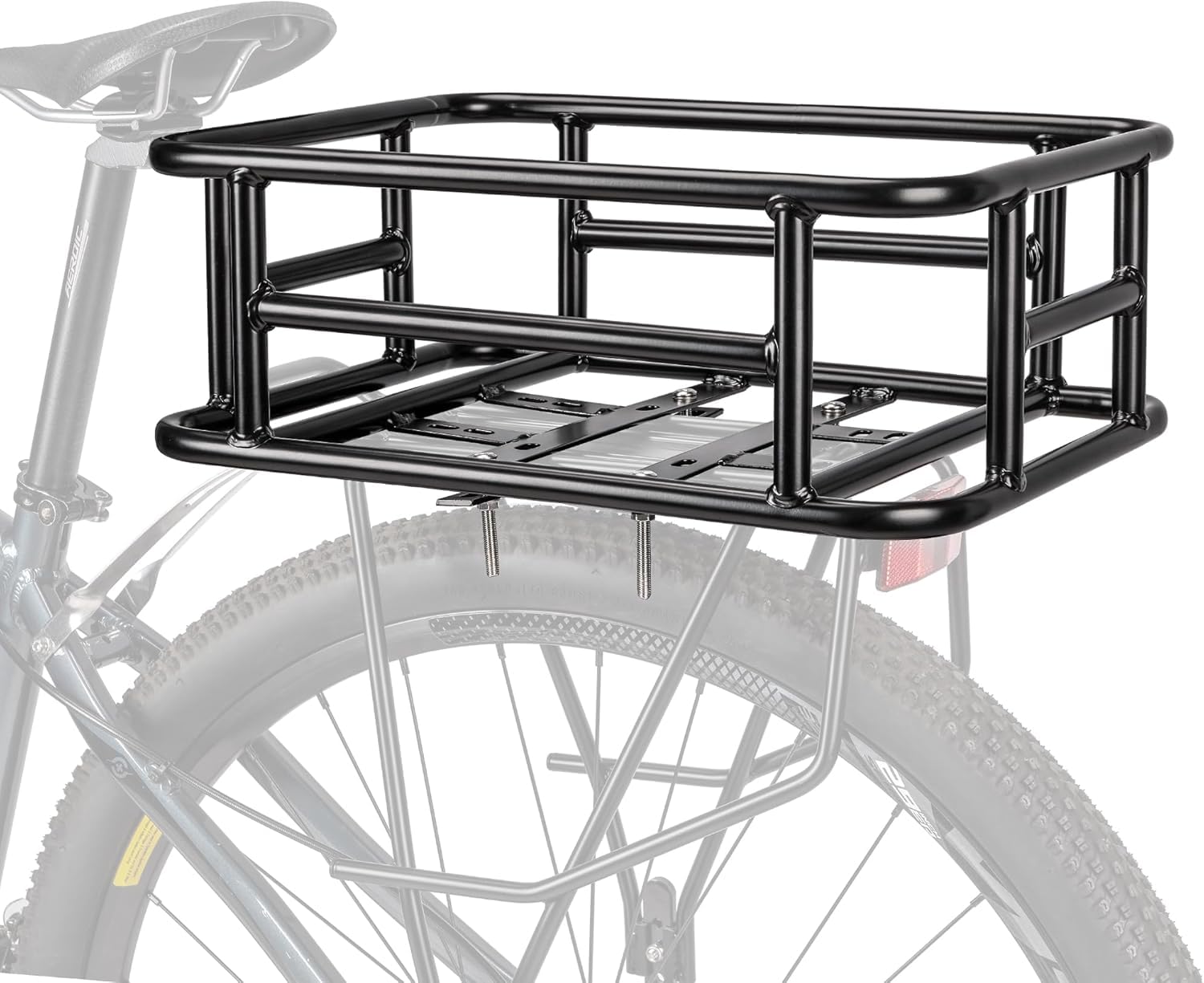 CXWXC Cesta trasera para bicicleta con red de carga y forro, capacidad de carga hasta 30 kg, cesta para bicicleta, bicicleta eléctrica, e-bike