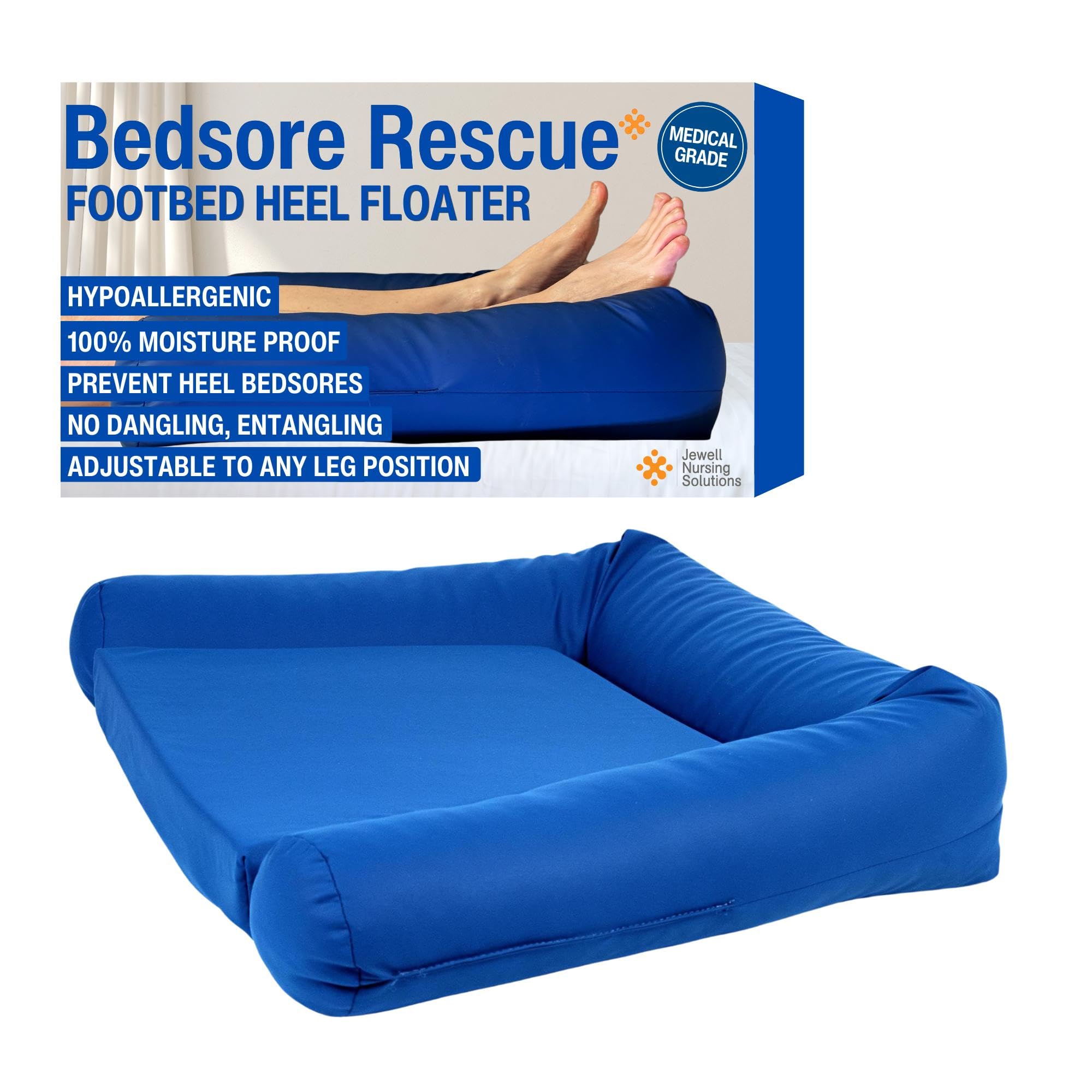 Bedsore Rescue Foot Bed Heel Flotation Protection Cushion | Support Feet, Ankles and Legs | Heel Protectors for Pressure Sores | Pressure Pads for Bed Sore | Elevated Foot Pillow for Sleeping