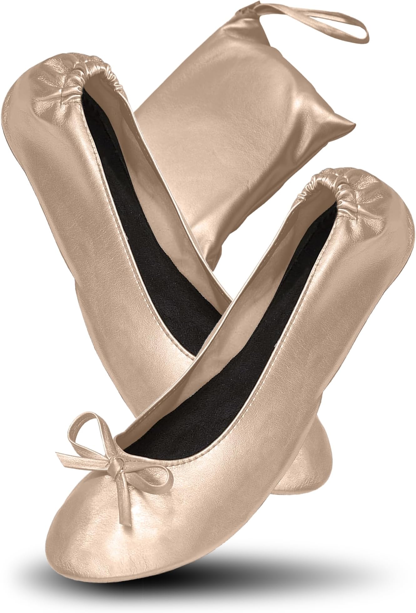 After Party Shoes with Foldable Bag Ballet Pumps Roll up Pumps