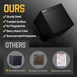 hicocool Piggy Bank for Adults Must Break to Open, Stainless Steel Adult Piggy Bank for Real Money, Unbreakable Metal Money Bank for Cash Saving (5.9 inches, Black)