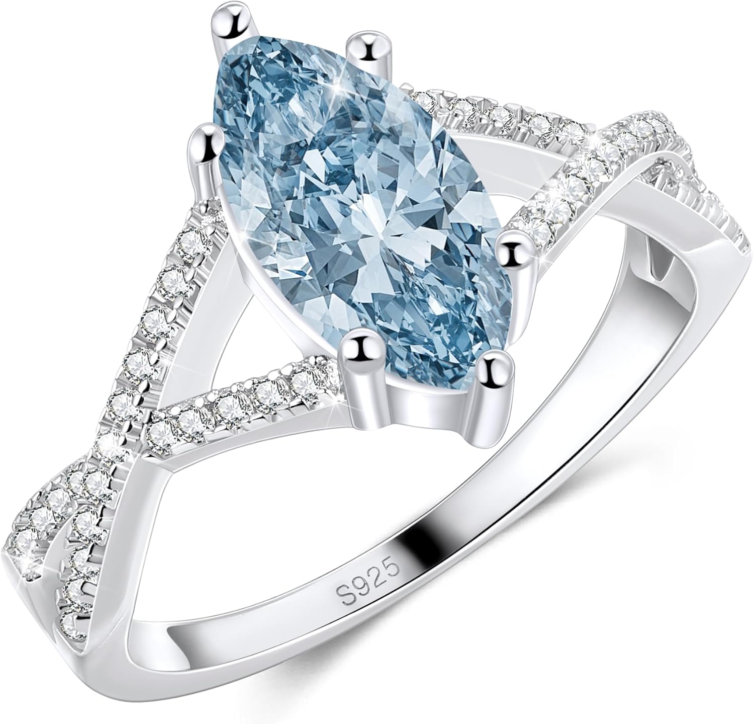 1.5CT Marquise Cut Engagement Ring For Women, Sterling S925 Silver Solitaire Ring Wedding Ring Promise Ring