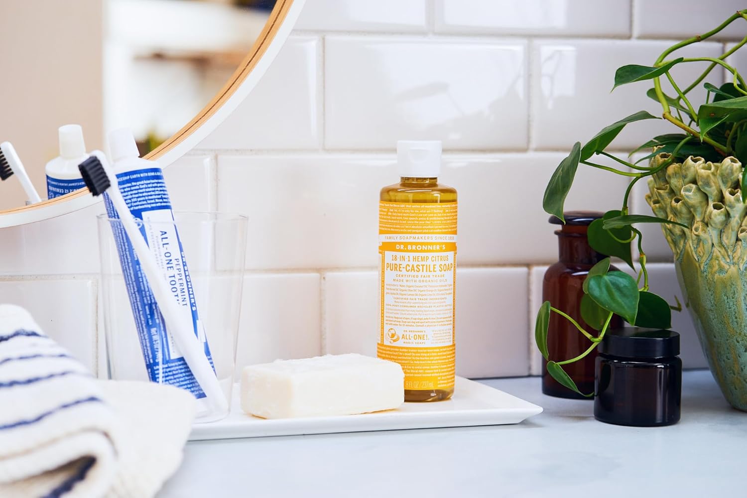 Dr. Bronner Liquid Soap, Lemon/Orange - 240 ml