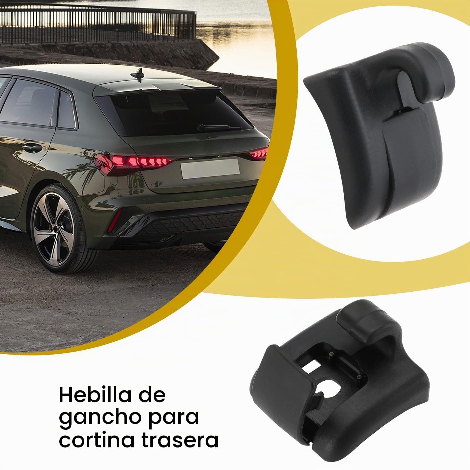 SG Store 2 Uds Clips para Persiana de Ventana Trasera Soporte de Gancho de Clip de Cortina Parasol Compatible con Audi A3 A4 OEM 8E0861337/8E08613374PK
