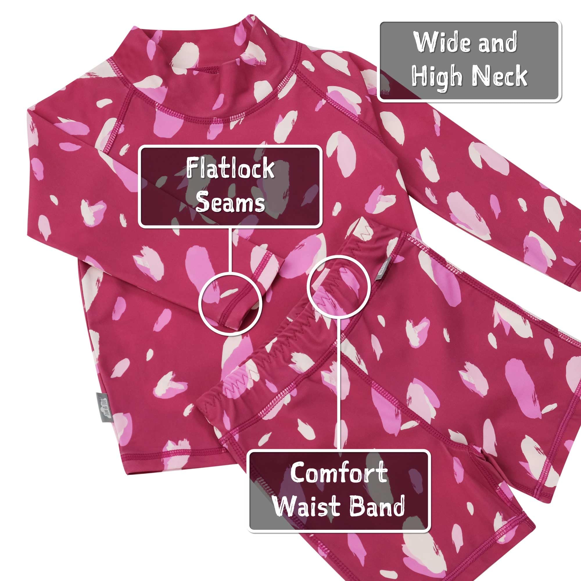Jan & Jul Maillot de bain 2 pièces à manches longues avec short (bébé, tout-petit, enfants)