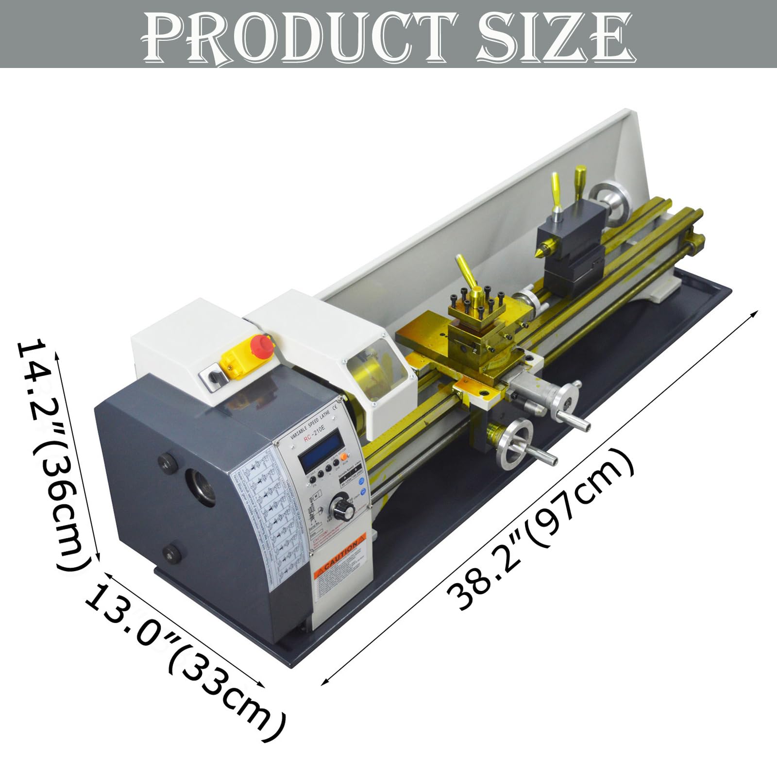 TECHTONGDA Metal Lathe 8X16” Precision Electronic Leadscrew Gearless Bench Lathe Automatic Switch Thread between Metric and Inch 1100W Brushless Motor DIY Mini Lathe