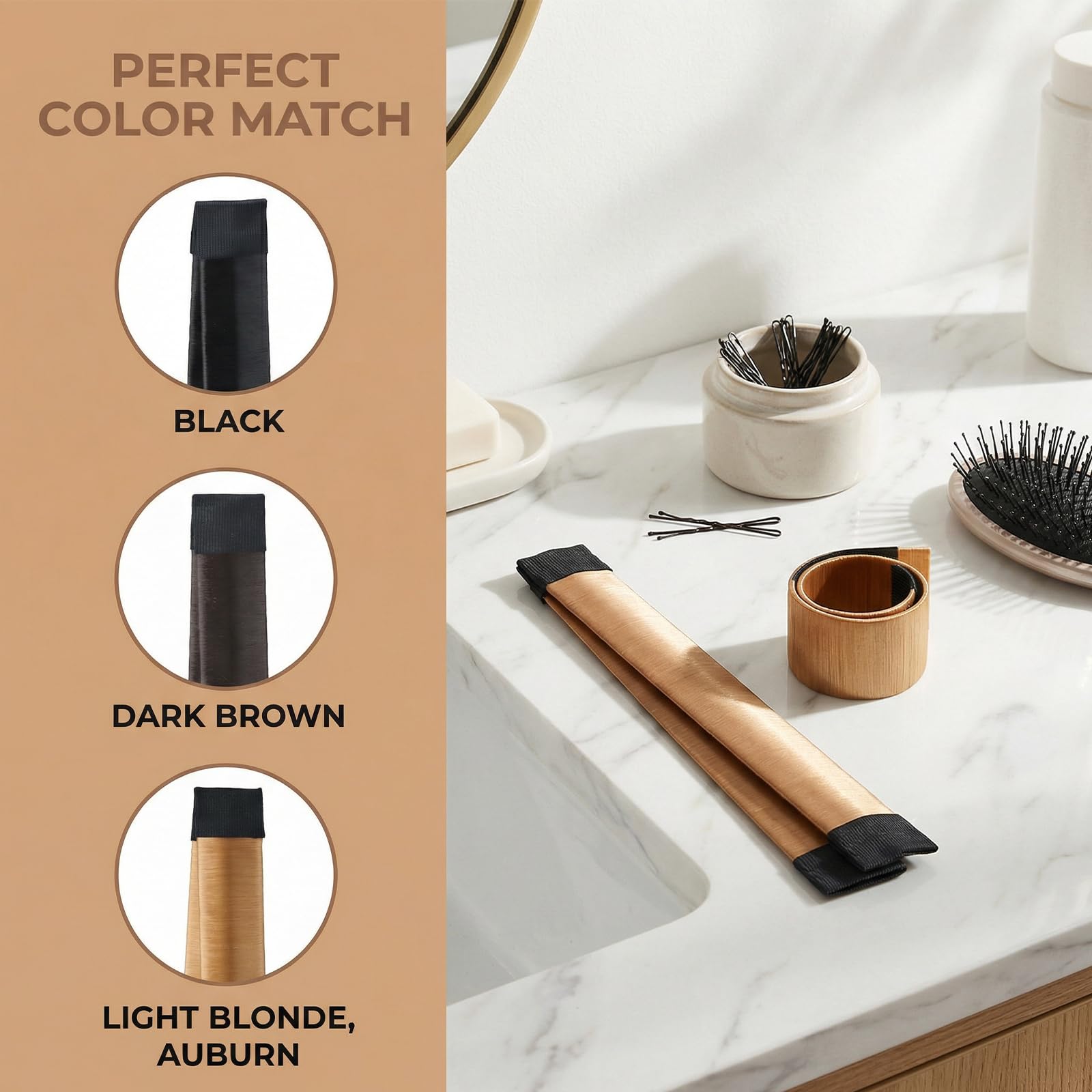 8 Pezzi Chignon Facile per Capelli,Chignon per Ciambella,Capelli Ciambelle Chignon Magic Bun Maker, French Twist Accessori per Ragazza Donne(Nero,Castano scuro,Castano chiaro,Castano ramato)
