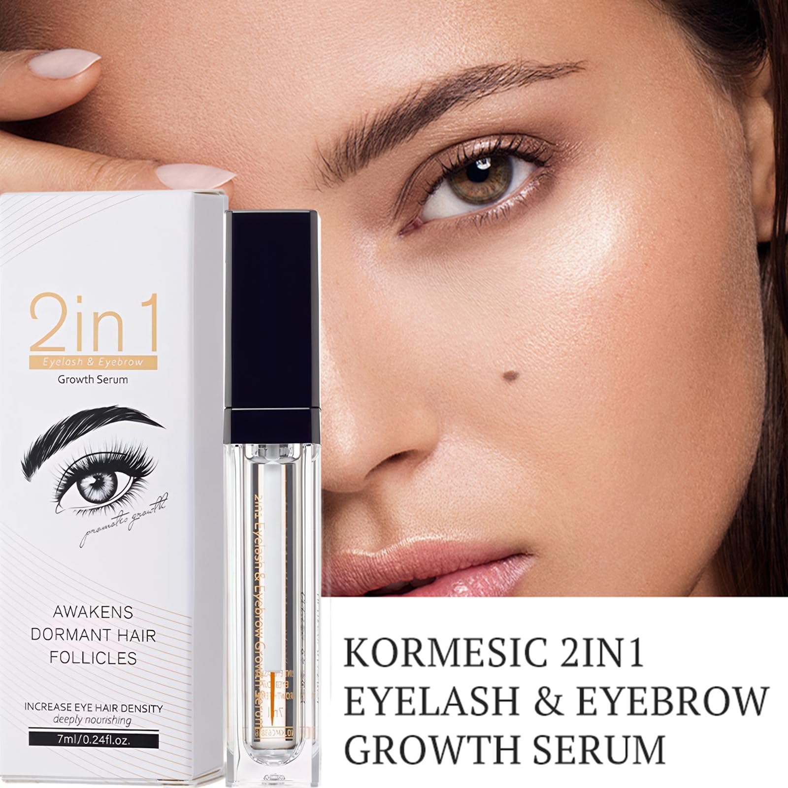 Serum do wzrostu rzęs i brwi, serum na porost rzęs, serum na porost rzęs, pełniejsze serum do brwi, grubsze i mocniejsze włosy do rzęs, stymuluje i brwi pełniejsze, nadaje zdrowszy wygląd