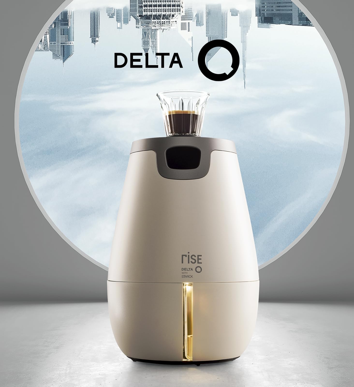 Delta Q | Cafetera Rise Blanco 19 Bares Extracción Inversa + 20 cápsulas | Incluye 20 Cápsulas Intensidad 14 + 10 Descafeinado, 6 Tazas Compatibles