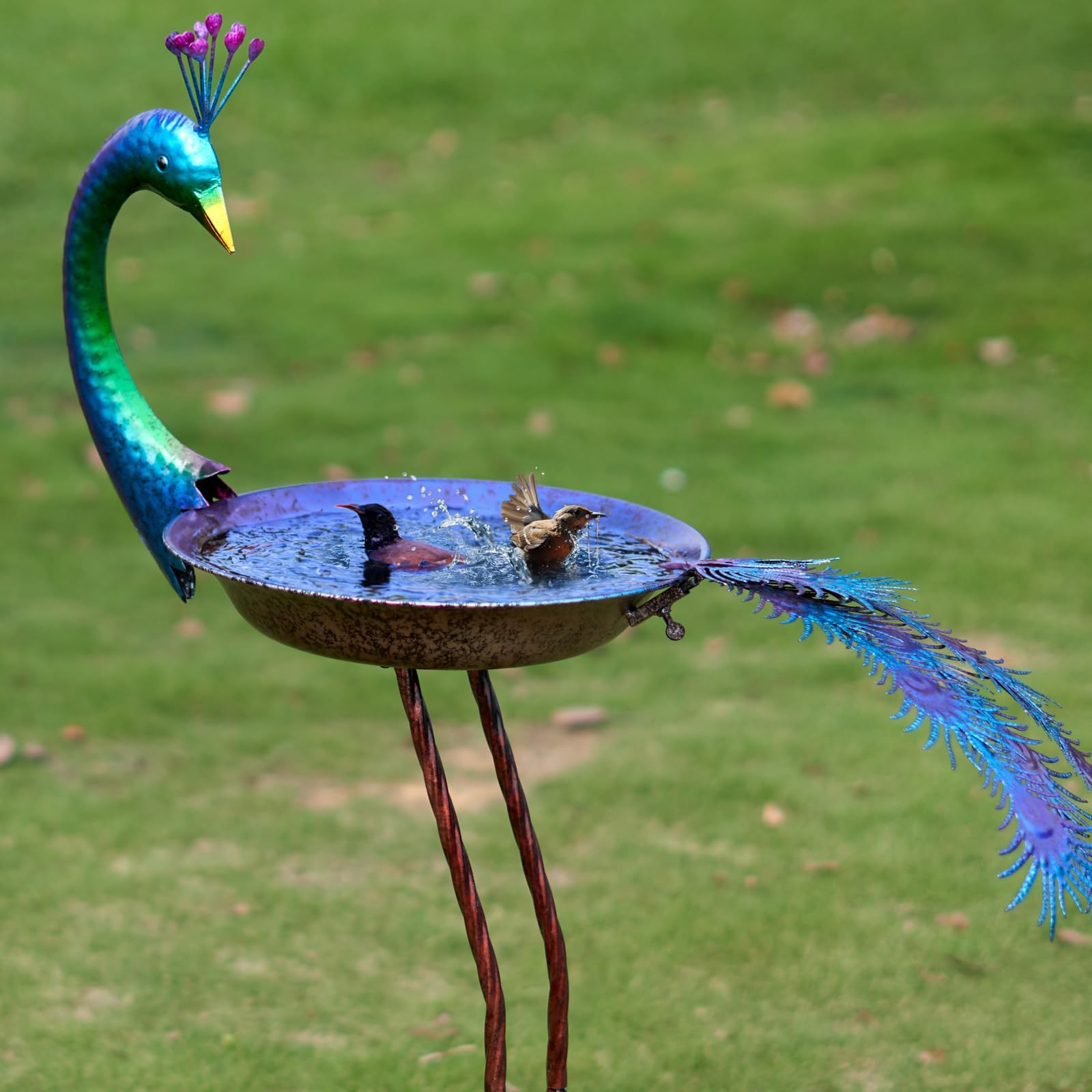 Amazon.com: SMQLJXC 41 in Tall Flamingo Outdoor Bird Bath, Metal Bird