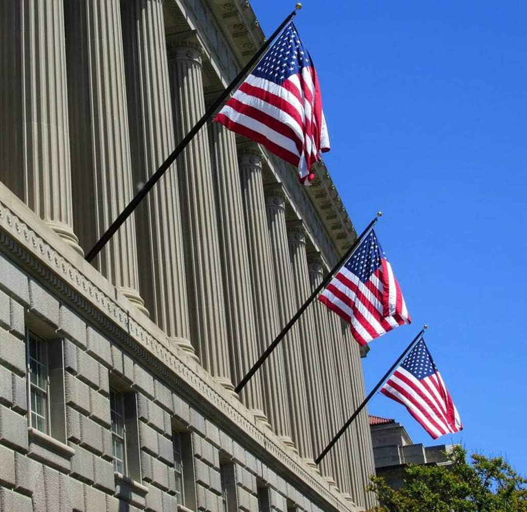 American Flags Banner 2X3FT 3X5FT 4X6FT 100% Polyester,Canvas Head with Metal Grommet,USA flag (10, 2X3FT)