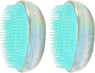 Dioche 2pcs Egg Round Shape Comb, Anti-knot Massage Comb, Wet and Dry Use Portable Scalp Massage Detangling Brush for Beauty Salon and Home, Wholesale Business