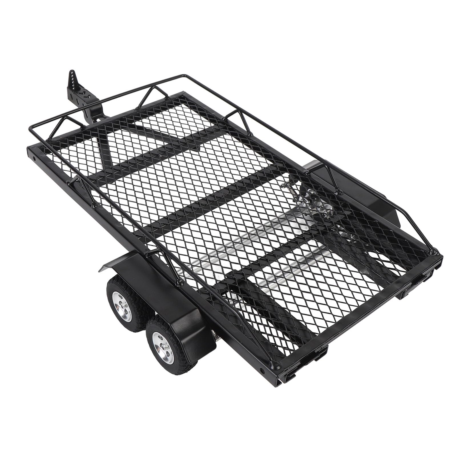 Remolque de Plataforma Plana RC, Alta Capacidad de Carga de Doble Eje, Kit de Remolque de Plataforma Plana de Metal Grande Hueco sin Costuras con Gancho para Orugas RC