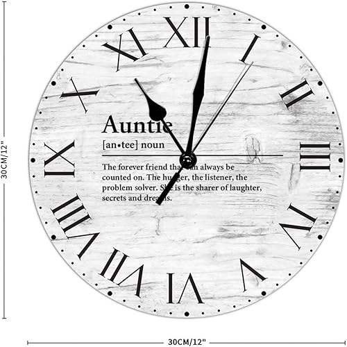 Miniatura 130 de Reloj de pared de PVC con definición de cuñado, reloj de pared redondo con citas espirituales, números romanos, tipografía, arte de pared, 8.8
