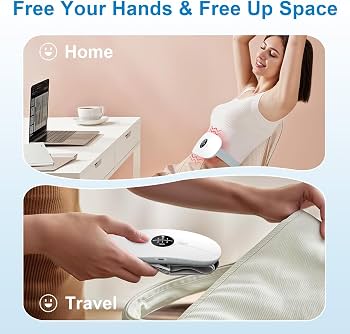 Coussin Chauffant Portable Sans Fil - 6 Niveaux Chaleur Et Massage Pour Douleurs Menstruelles Et Dorsales