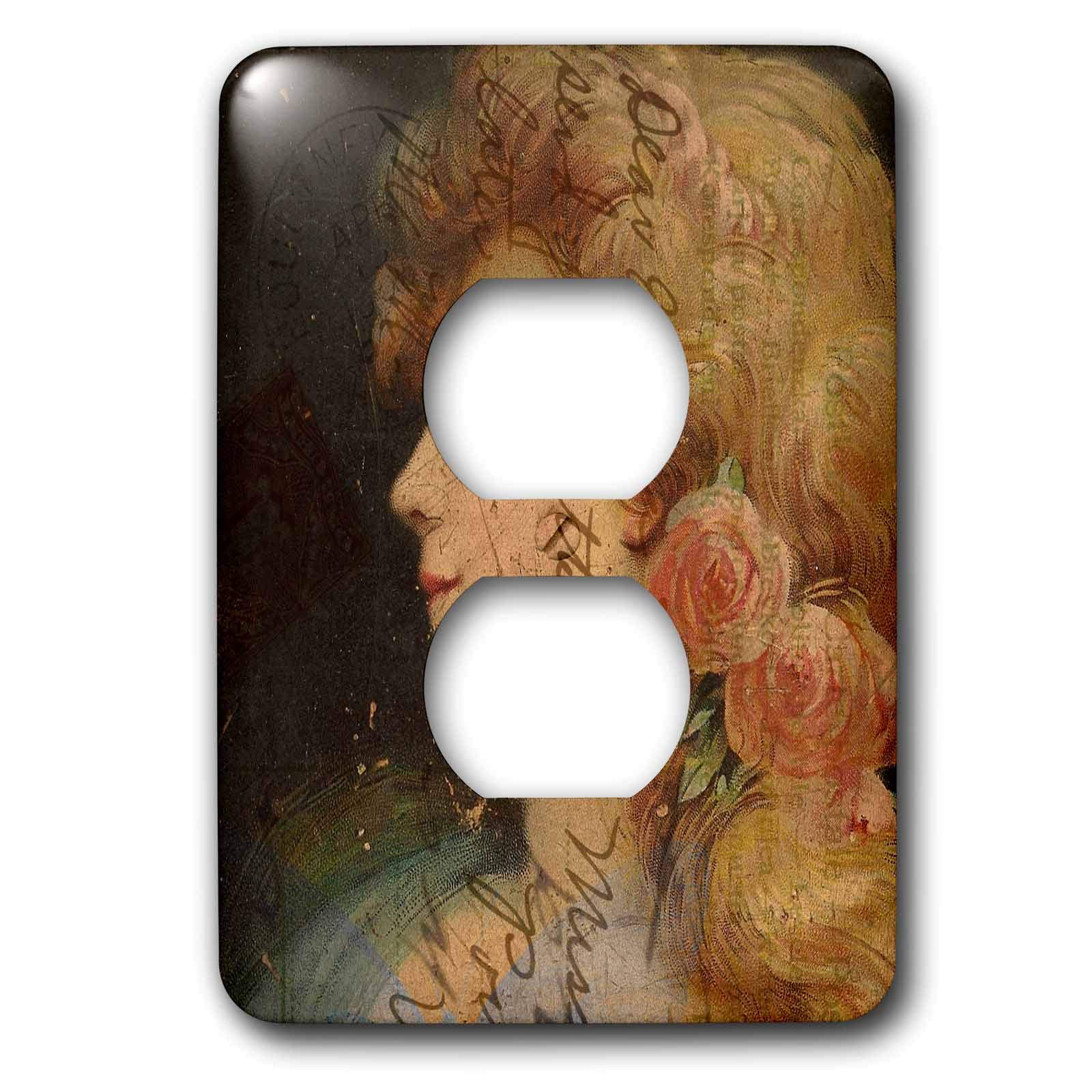 3dRose lsp_11415_6 plaque de finition pour prise électrique double au motif vintage