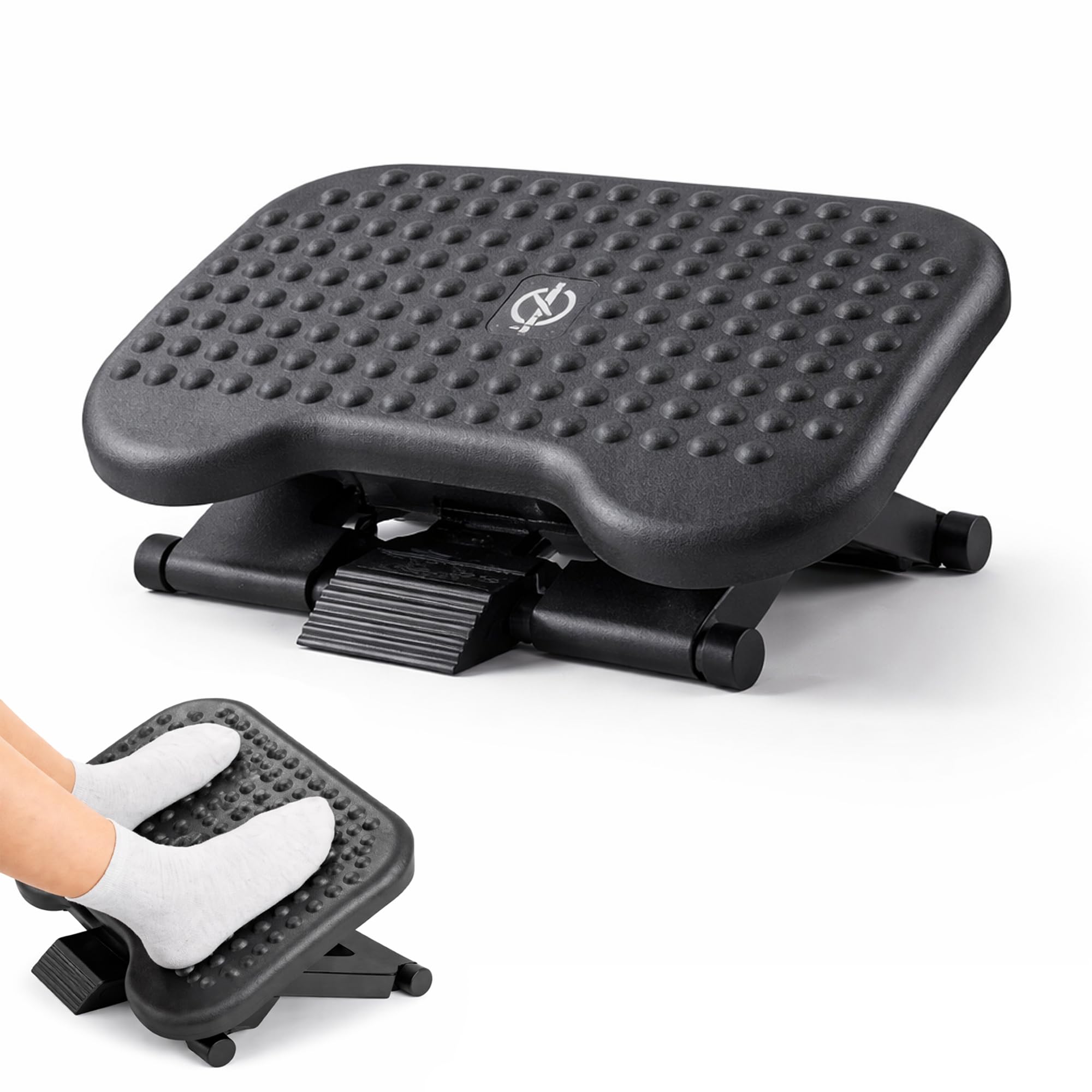 Adjustable Footrest Under Desk – Ergonomic Office Foot Rest with Massage Surface – Anti Slip Foot Stool for Home & Office – Improves Posture & Reduces Leg Fatigue