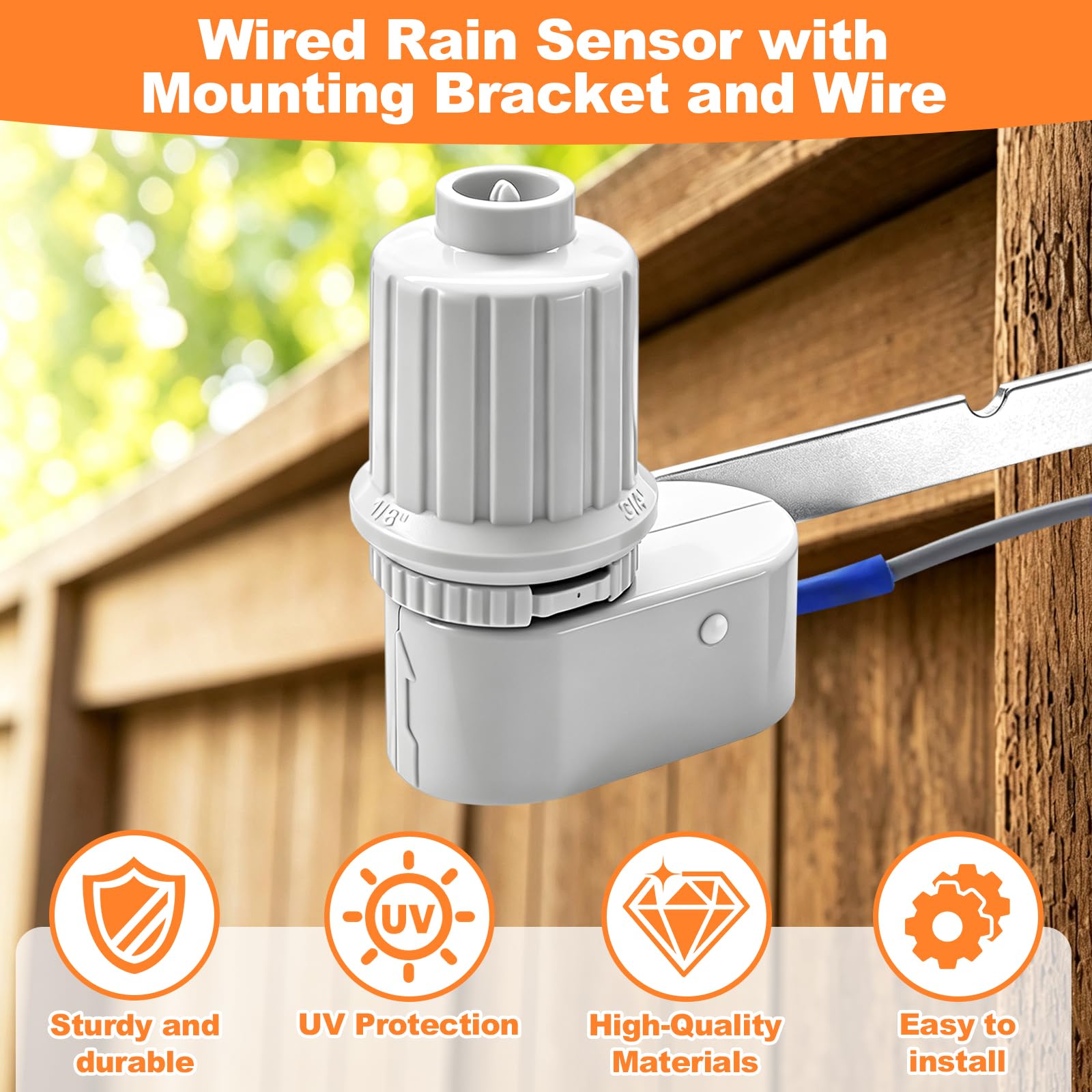 Sensor de lluvia con cable compatible con sistema de aspersor Rain Bird RSD Sensor de lluvia