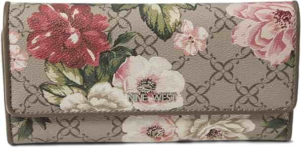 Amazon.com: Nine West Zuri SLG Check Sec Wallet, Fall Cinder