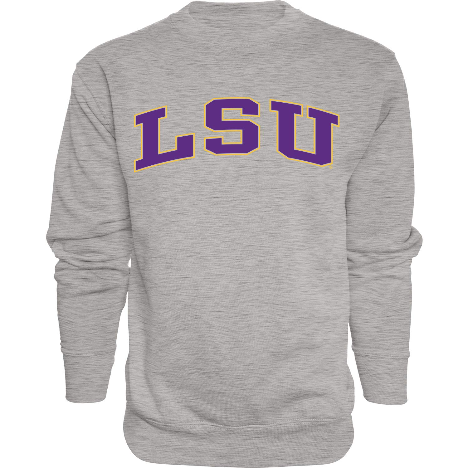 The Blue Brand Blue84 NCAA LSU Tigers Mens Arching Team Name Sweatshirt, Lsu Tigers Dark Heather, X-Large
