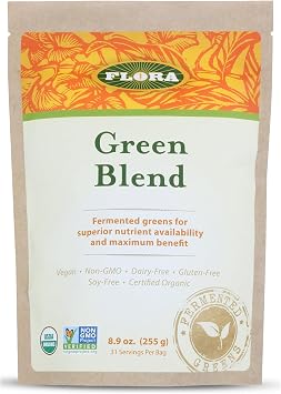 Flora - Green Blend - Offers Optimum Nutrition - Features Fermented Grass Blend - with Barley, Oat, Wheat & Alfalfa Grass - Organic, Non-GMO, Vegetarian & Soy-Free - 8.9 oz. Powder