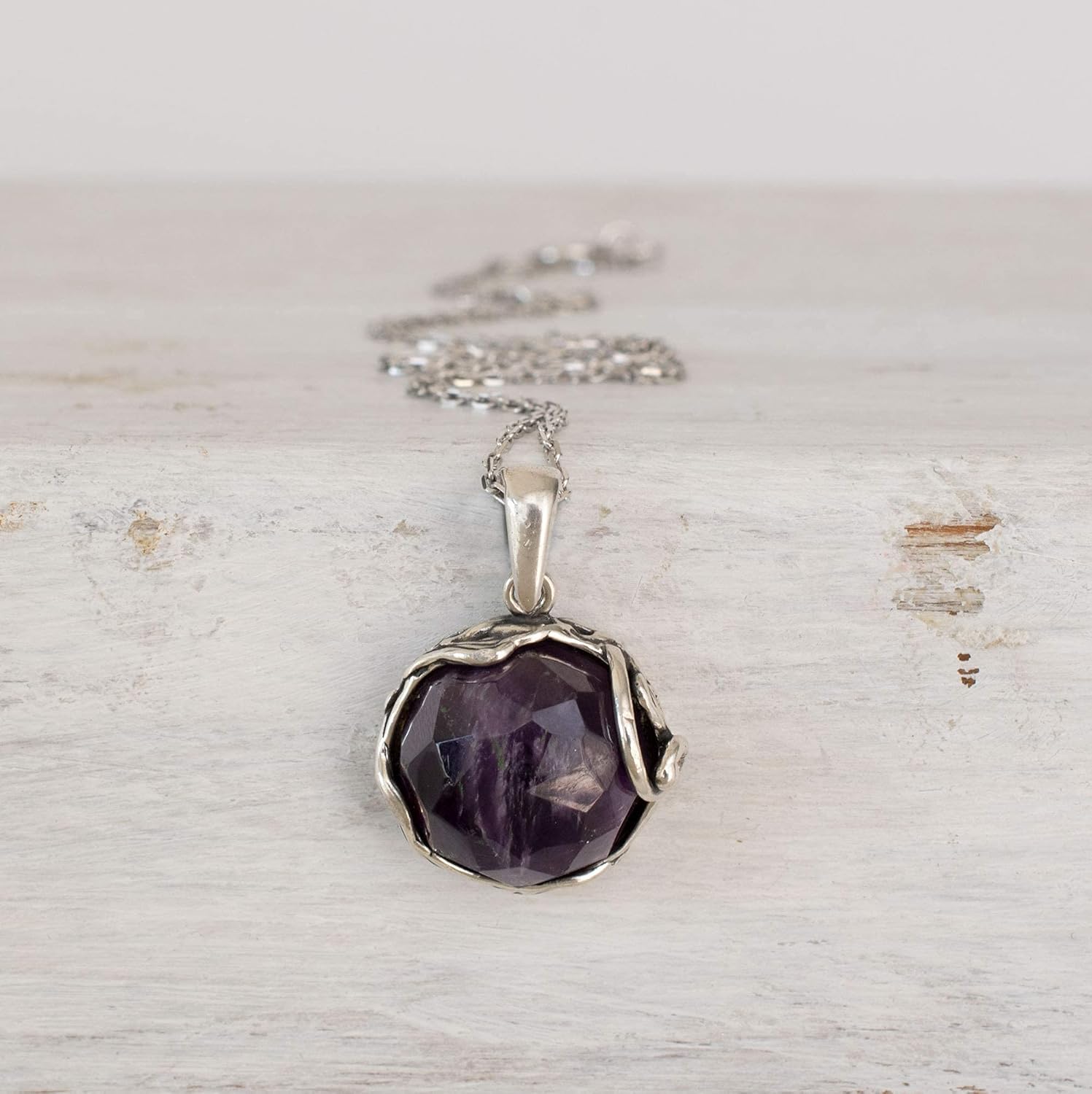 ADITA GOLD 925 Sterling Silver Amethyst Necklaces for Women - February Birthstone - Silver Pendant Necklaces - Statement Necklace Silver - Everyday Jewelry Silver - Necklace Amethyst - Image 8