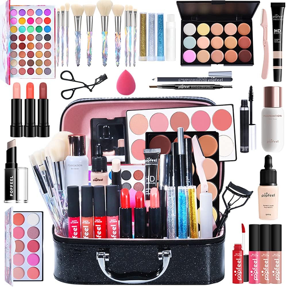 Makeup Set 34 Pieces, All in One Makeup Set, Complete Kit for Women, Essential Cosmetics Pack, Includes Professional Makeup Brush Set, Palette