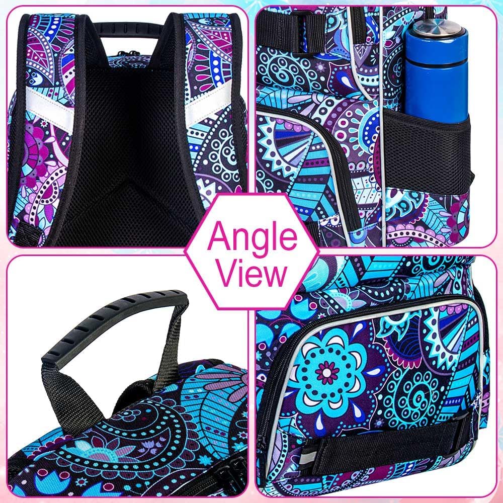 3PCS Girls Backpack, Water Resistant Womens School Bag With Lunch Box, 17 Inch Bookbag Set for College Teenagers. - Image 5