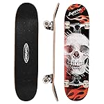 ChromeWheels 31 inch Skateboard Double Kick Skate Board Cruiser Longboard 8 Layer Maple Deck Skateboards for Kids and Beginners