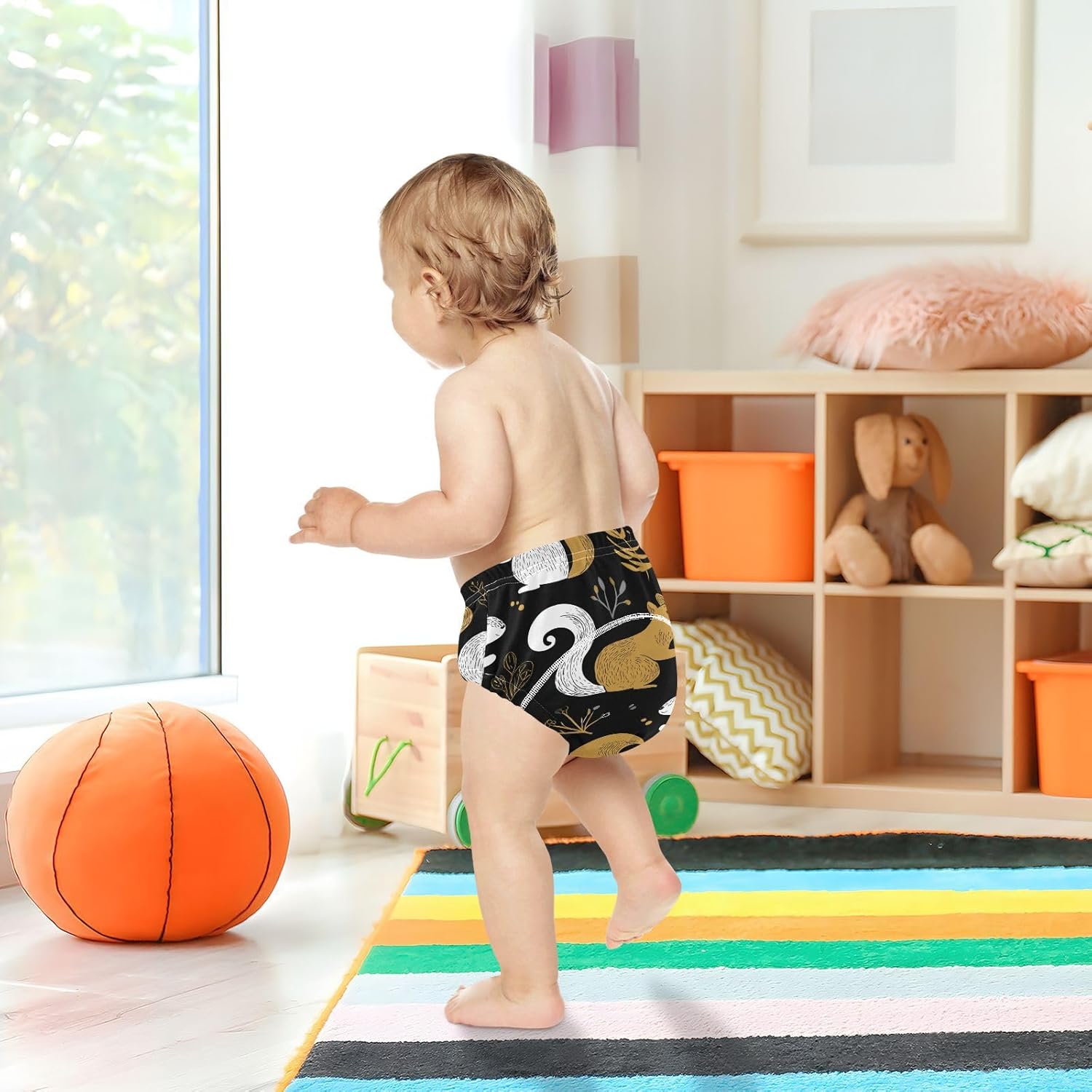 Baby Potty Training Must Haves Pants Leakproof Squirrel Steel Gold and Black Night Time Potty Training Underwear