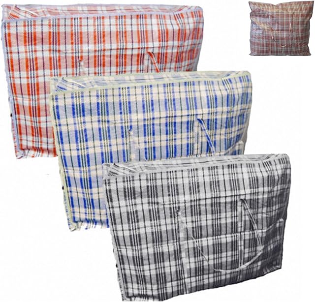 1 Laundry Bag Large Shopper Zipped Reusable Strong Shopping Moving Storage Bags (LARGE)