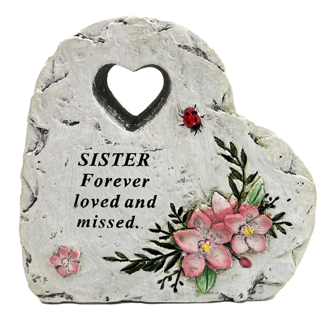 Angraves Special Sister Graveside Memorial Love Heart Flower Ladybird Grave Plaque Ornament Decoration