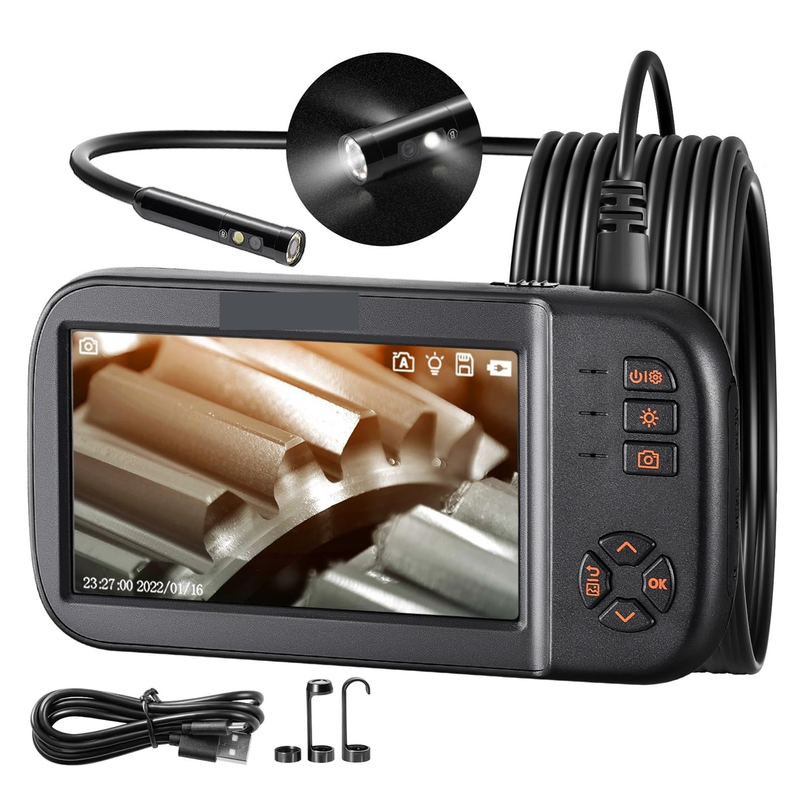 Fotocamera periscopio a tripla lente 1080P 4.5" IPS Schermo Endoscopio Ispezione Industriale Impermeabile