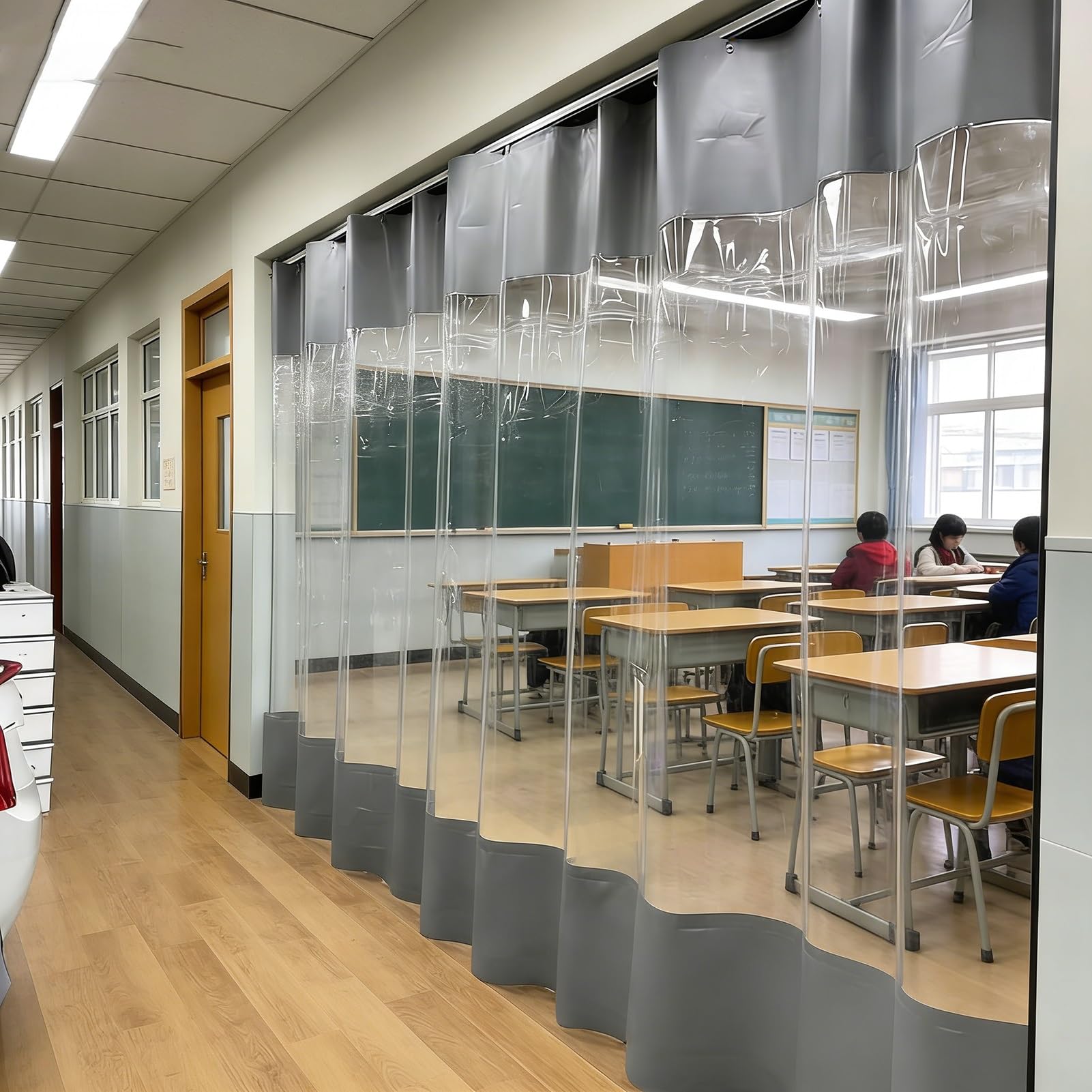Sistema di binari per soffitto scorrevole divisorio soluzione di archiviazione espandibile per officina auto Detailing Bay pannello divisorio set facile installazione design