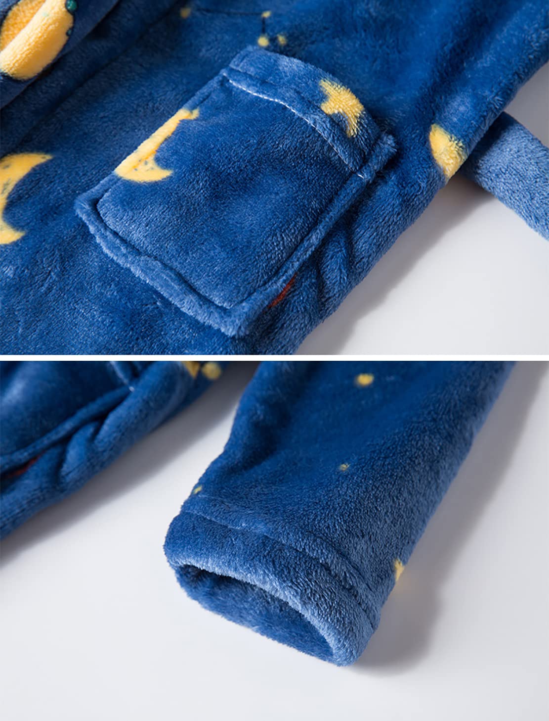 Peignoir unisexe en flanelle polaire douce pour enfants de 1 à 12 ans