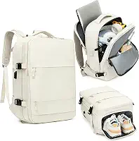 Mochila De Viagem Grande Impermeável, Com Porta Usb, Compartimento Para Sapatos, Bolsa Para Objetos úmidos, Mochila Para Notebook, Mochila Feminina