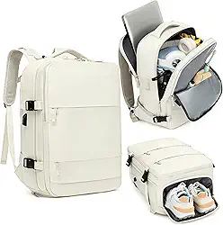 Mochila De Viagem Grande Impermeável, Com Porta Usb, Compartimento Para Sapatos, Bolsa Para Objetos úmidos, Mochila Para Notebook, Mochila Feminina