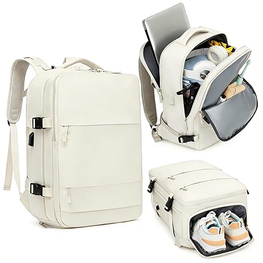 Mochila De Viagem Grande Impermeável, Com Porta Usb, Compartimento Para Sapatos, Bolsa Para Objetos úmidos, Mochila Para Notebook, Mochila Feminina