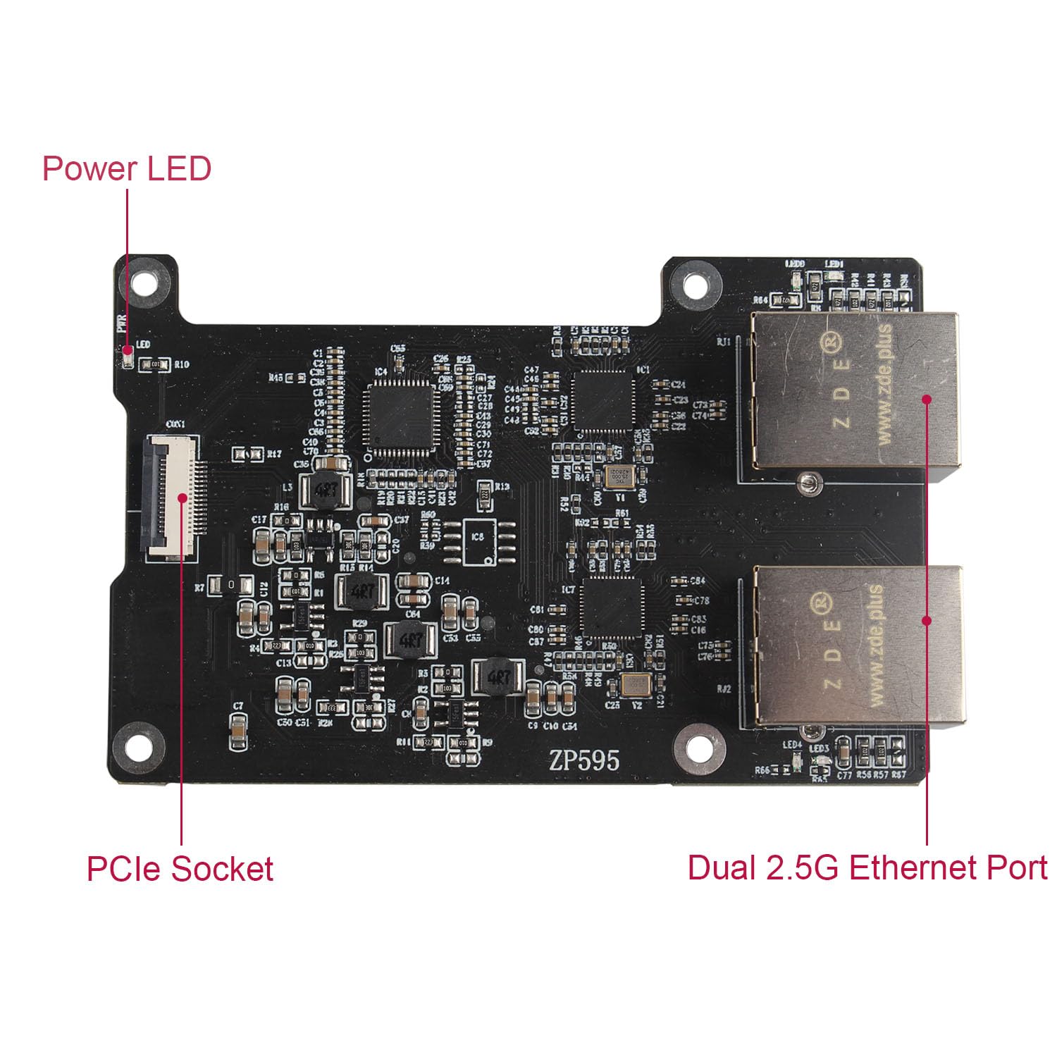 Amazon.com: ZDE ZP595 PCIe to Dual 2.5G Ethernet Network Port HAT