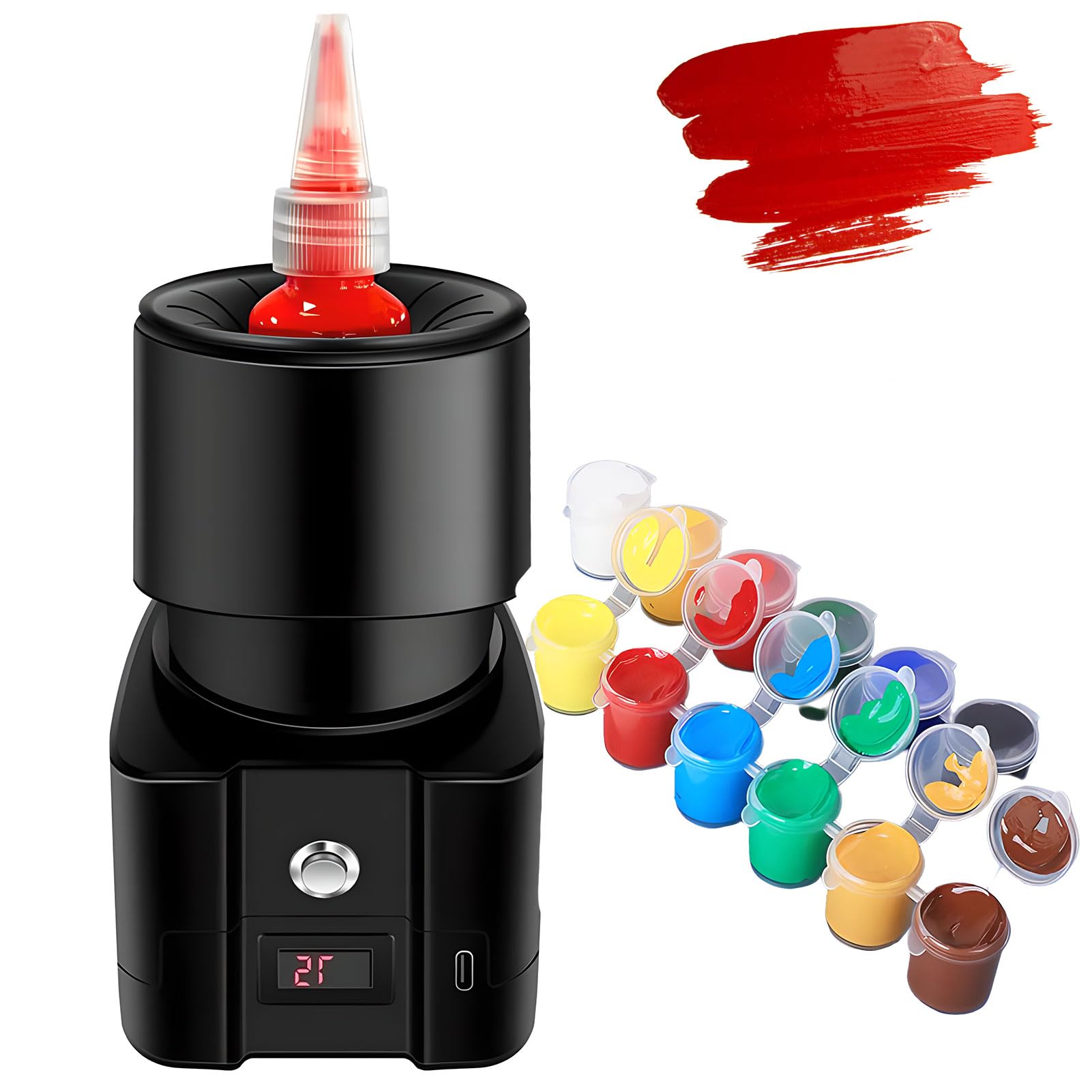 Mini mélangeur vortex, agitateur électrique pour peinture avec affichage numérique de la puissance, agitateur pour vernis à ongles pour flacons de peinture de 5 à 100 ml, pour encre pigmentée