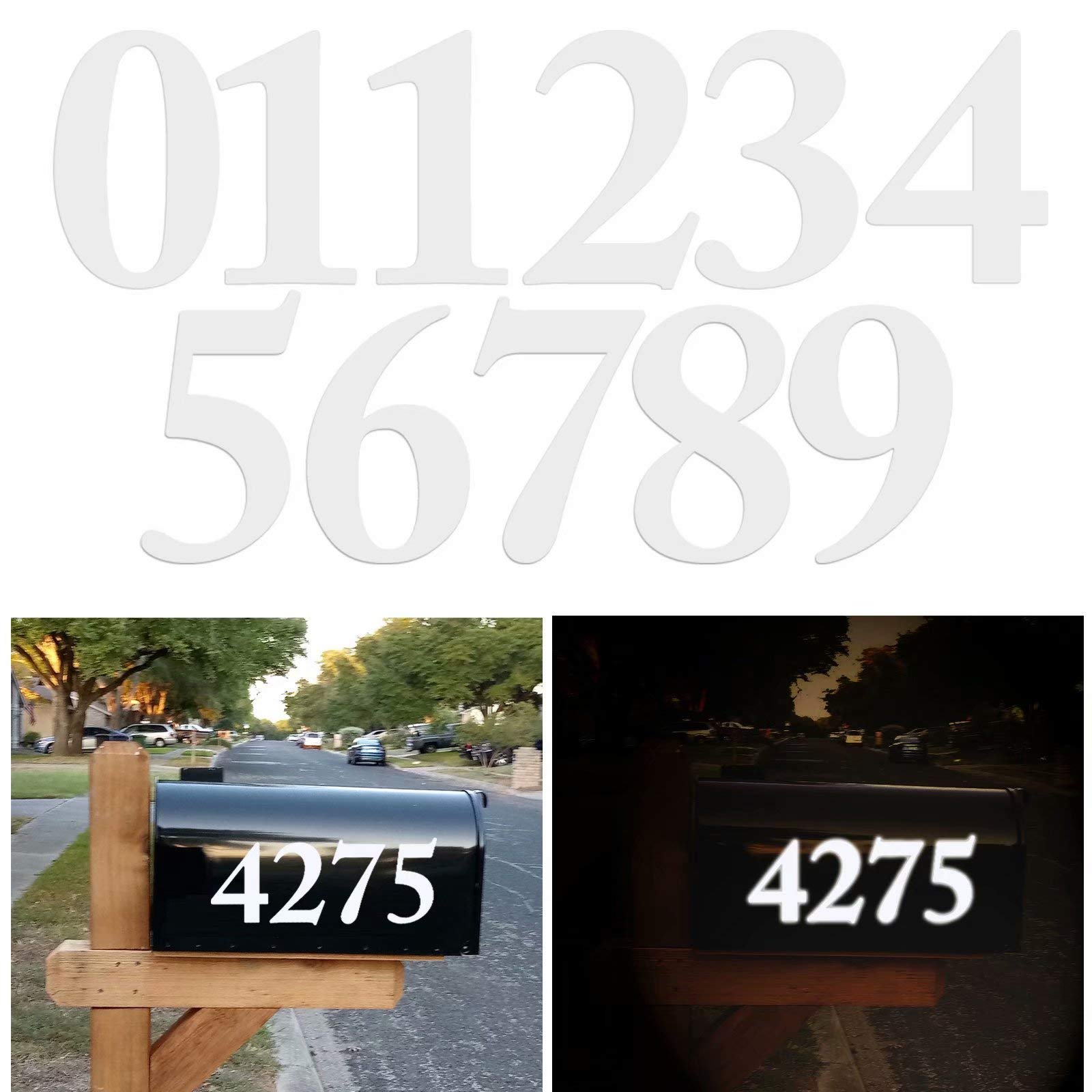 4 Inch Mailbox Numbers Sticker - 2 Sets Black Vinyl Decals For Address Signs