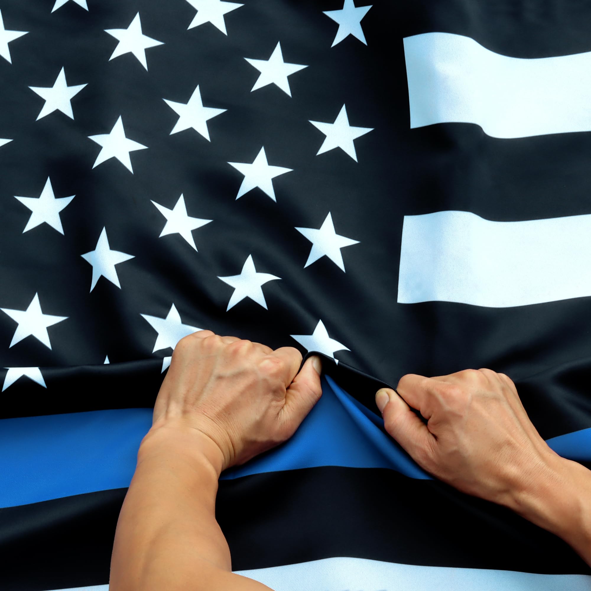 Bandiera USA Thin Blue Line 3x5 Piedi In Nylon Ricamato Premium Con Decalcomania - Trade Winds