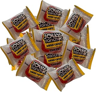 JollyRanchers Caramelos Duros Cuadrados - Caramelo Duro con Sabor a Cereza - Envueltos Individualmente - 1 libra