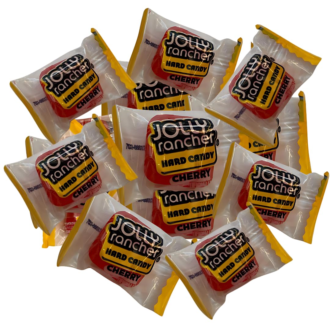 JollyRanchers Hard Candy Squares - Cherry Flavored Hard Candy - Individually Wrapped - 1LB