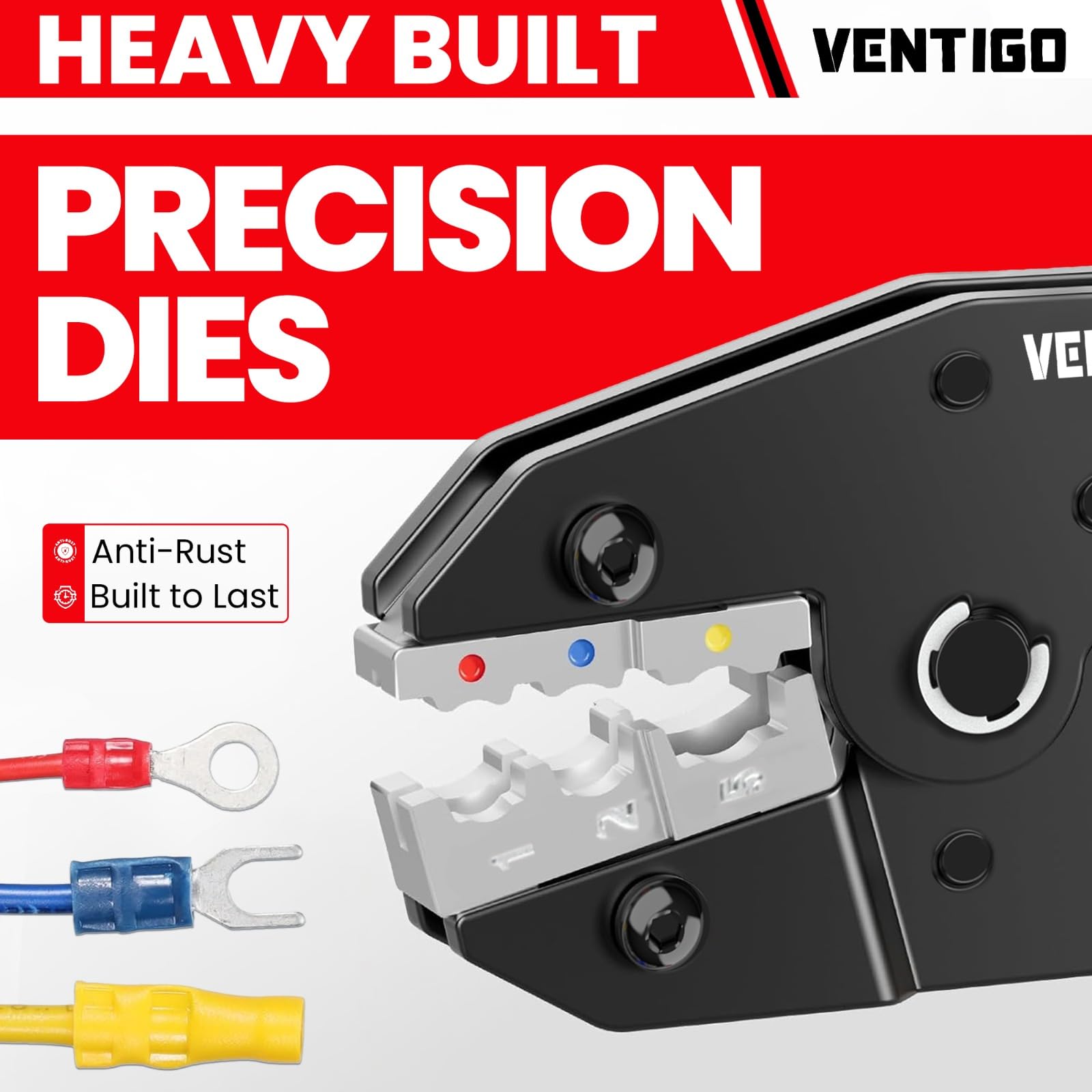Pinza crimpatrice autoregolante per cavi da 10 a 24 AWG, pinza spelafili automatica resistente e strumento di crimpatura per elettricisti